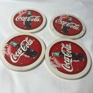 Coca Cola Coke Ceramic Coaster Set of‎ 4
